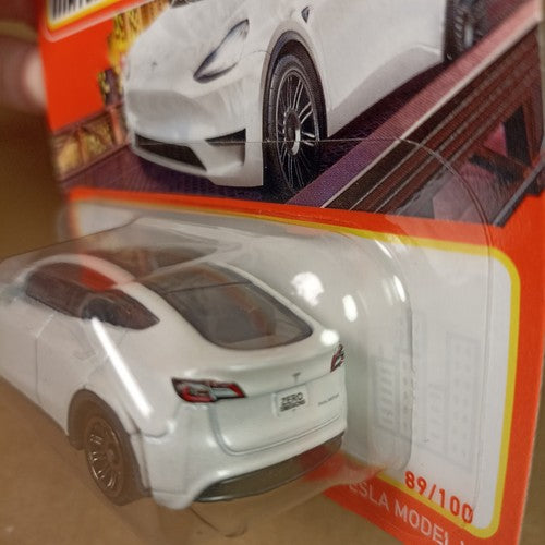 Matchbox Tesla Model Y White 2023 Short Card