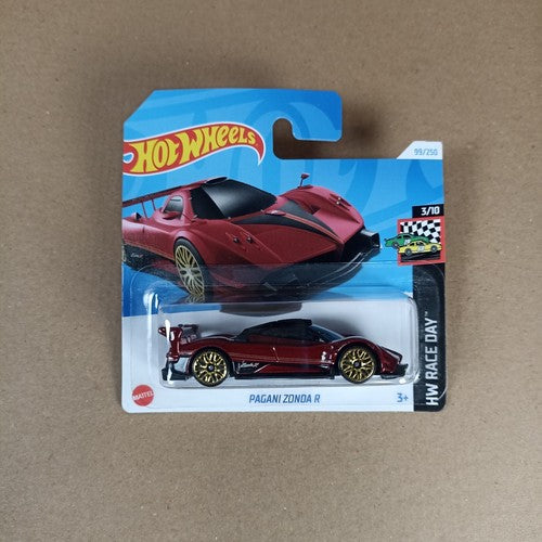 NEW 2024 Hot Wheels Short Card E CASE Pagani Zonda R Red