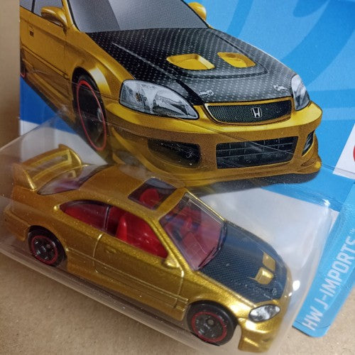 Honda Civic Si Gold Hot Wheels HTC41 2024 J-Imports Japan #45 Short Card