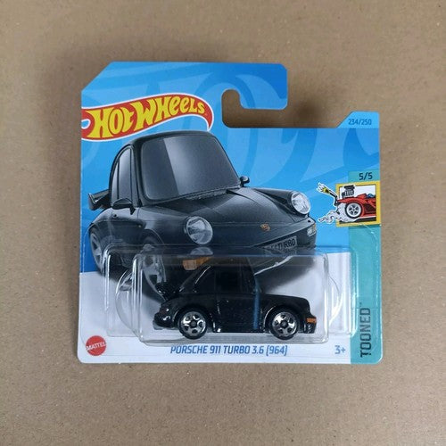 2024 Hot Wheels Porsche 911 Turbo 3.6 (964) Schwarz Tooned Short Card