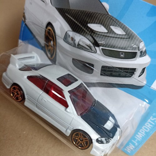 Hot Wheels 2024 Honda Civic Si White J-Imports Short Card