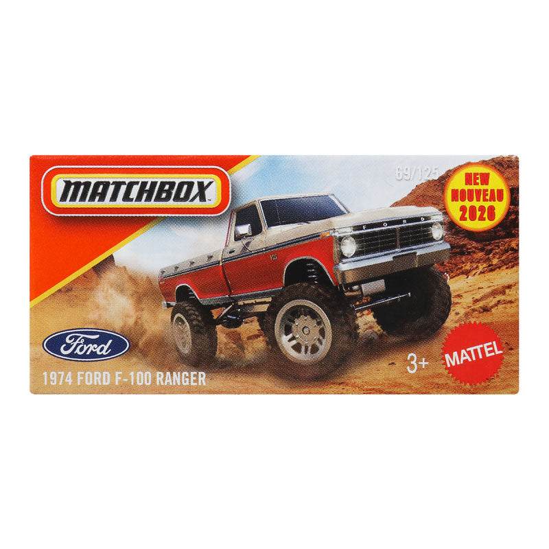 Matchbox Power Grabs 1974 Ford F-100 Ranger White Red Toy Car (DNK70)