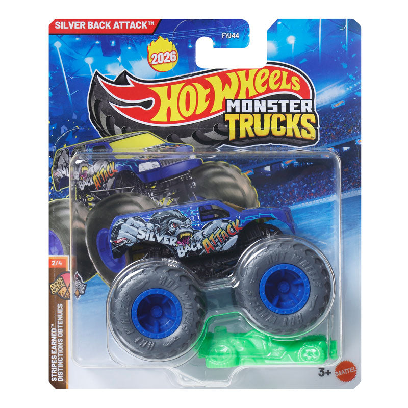 Hot Wheels Monster Trucks Silver Back Attack Vehicle (FYJ44)