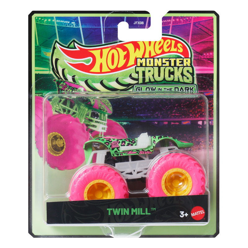 Hot Wheels Monster Trucks Glow In The Dark Twin Mill Vehicle (JFX08)