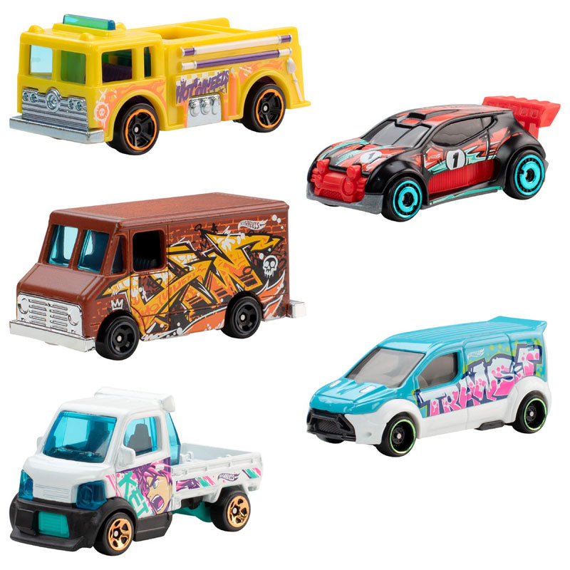 Hot Wheels Set Metro Sketch 5-Pack Diecast Toy Cars (1806)
