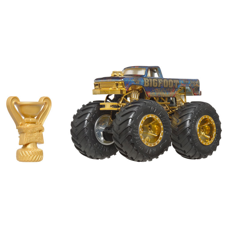 Hot Wheels Monster Trucks 1:64 Scale Bigfoot 50th Anniversary Trophy Champions Vehicle (JDV96)