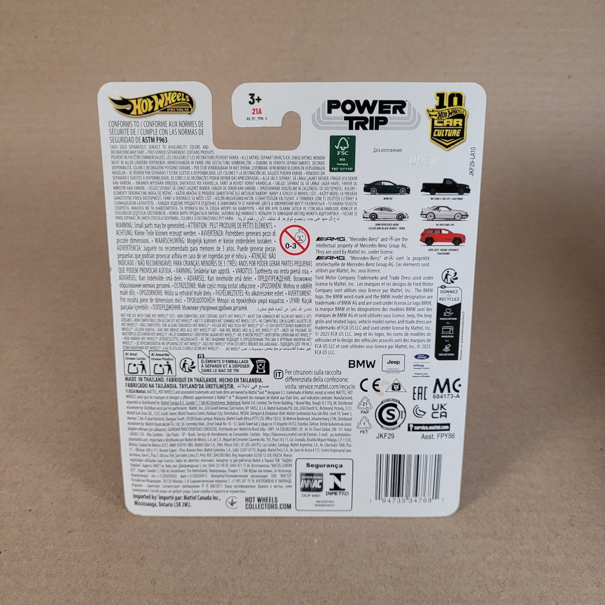 2008 Mercedes-Benz CLK 63 AMG 3/5 JKF29 power trip Hot Wheels premium 2026 white