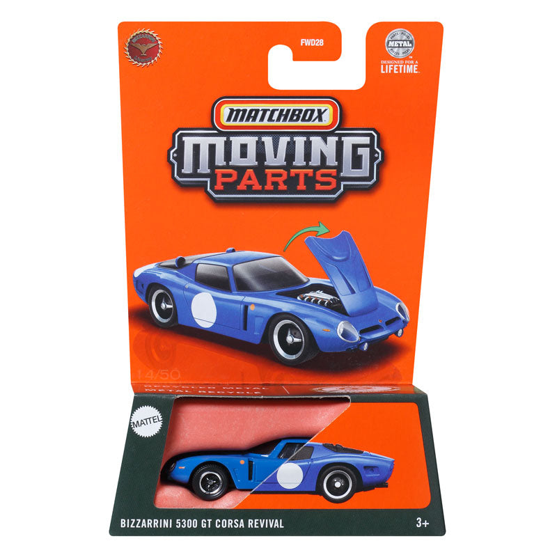 Matchbox Moving Parts Mattel D Bizzarrini 5300 GT Corsa Revival Toy Car (FWD28)