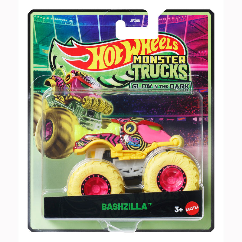 Hot Wheels Monster Trucks Glow In The Dark Bashzilla Vehicle (JFX08)