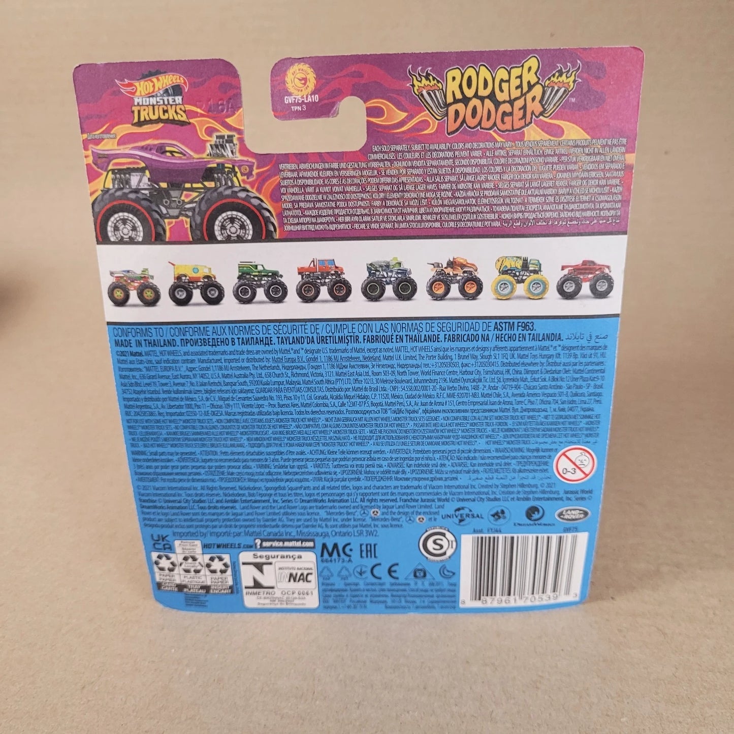 2021 Hot Wheels Monster Trucks Treasure Hunt Rodger Dodger Purple