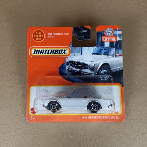 Matchbox 1963 Mercedes-Benz 230 SL White 2024 Short Card