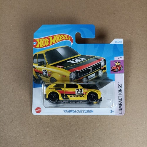 Hot Wheels 73 Honda Civic Custom Yellow 2024 Short Card