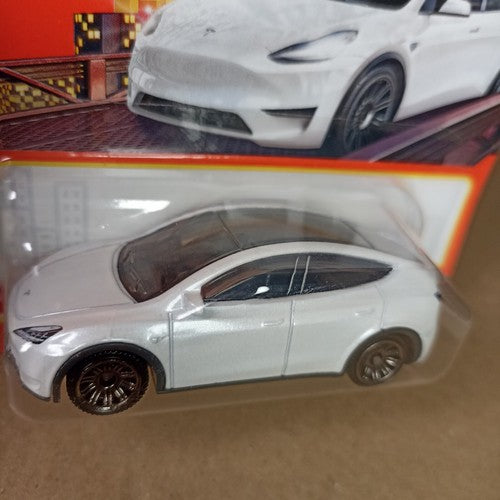 Matchbox Tesla Model Y White 2023 Short Card