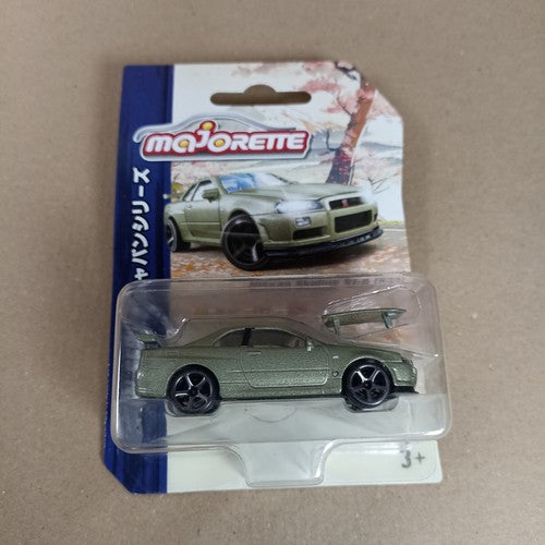 Majorette 2024 Nissan Skyline GT-R R34 Olive Green Japan Series