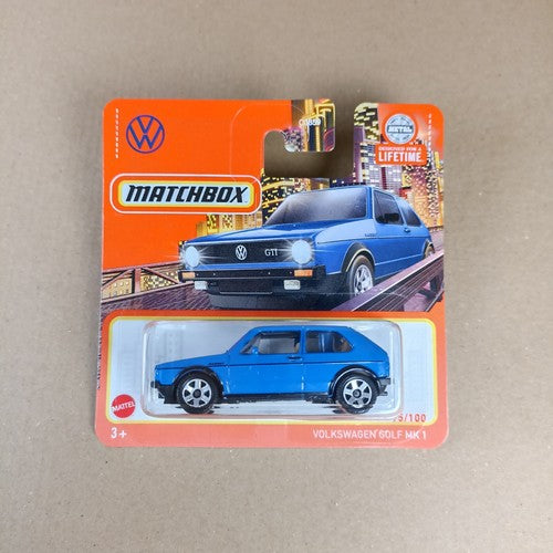 2024 Matchbox Volkswagen VW Golf MK1 Blue 95/100 Short Card