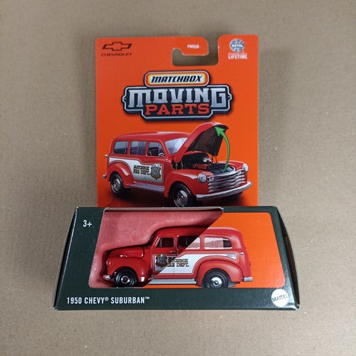 Matchbox Moving Parts 1950 Chevy Suburban Fire Department Red 2025 - In Hand