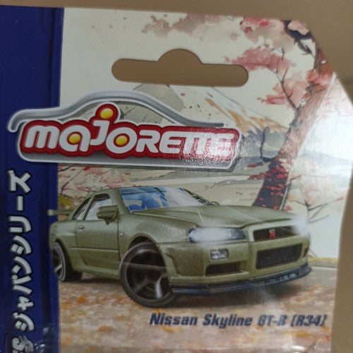 Majorette 2024 Nissan Skyline GT-R R34 Olive Green Japan Series