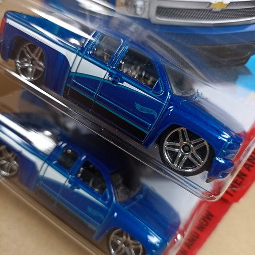 Hot Wheels Chevy Silverado 2024 Then And Now 3/10 207 Blue Short Card Lot 2x