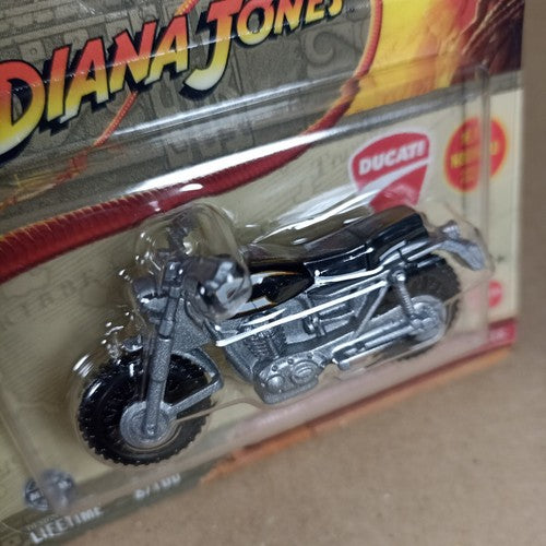 Matchbox Indiana Jones Ducati Scrambler Black New 2024 Short Card