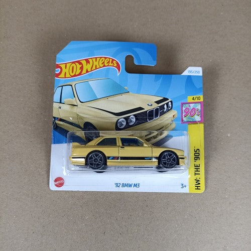 Hot Wheels 92 BMW M3 2024 HW THE 90'S Yellow Short Card