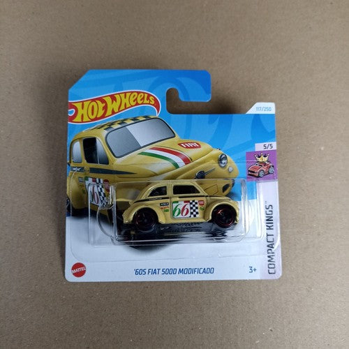 2024 Hot Wheels '60 Fiat 500D Modificado #117 Gelb Short Card