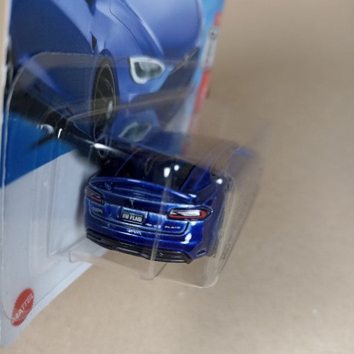 2024 Hot Wheels Blue Tesla Model S Plaid 238/250 Quarter Mile Heroes Short Card