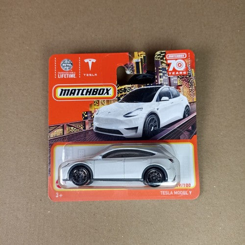 Matchbox Tesla Model Y White 2023 Short Card