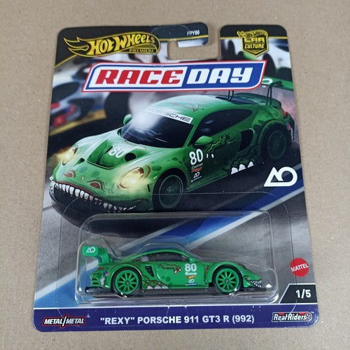 Hot Wheels Race Day Rexy Porsche 911 GT3 R (992) Green 1/5 - In Hand
