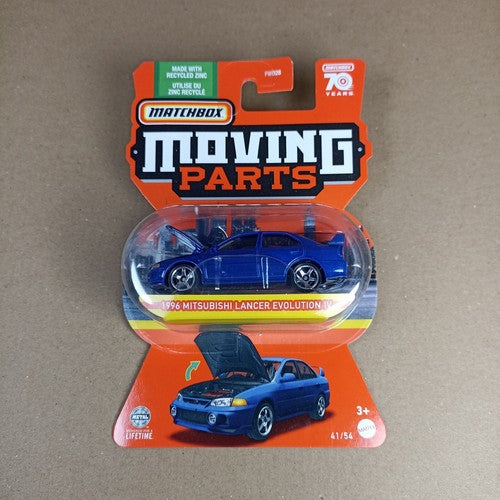 Matchbox Moving Parts 1996 Mitsubishi Lancer Evolution IV Blue