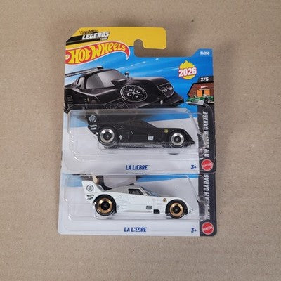 2026 Hot Wheels La Liebre Legends Tour Set White + Black Short Card