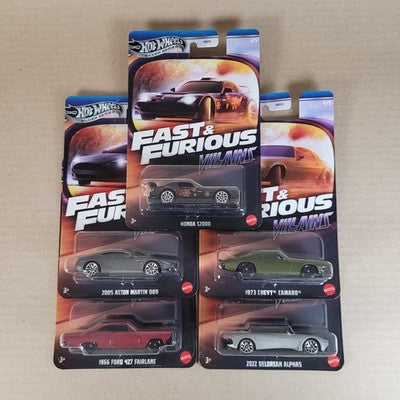 2024 Fast and Furious - Villains - Hot Wheels Diecast Full Set Of 5 Honda S2000