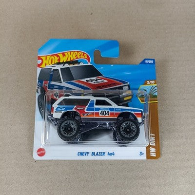 2025 Hot Wheels Chevy Blazer 4x4 White HW Dirt Short Card