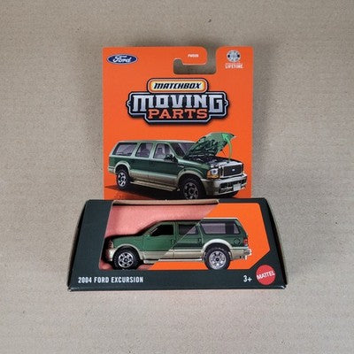 2026 Matchbox Moving Parts 2004 Ford Excursion Green #41 Card Damage