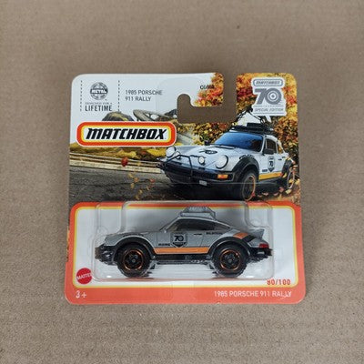 Matchbox 70 Years Special Edition 1985 Porshe 911 Rally Silver #80 Short Card