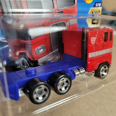 Lot 2x 2025 Hot Wheels Optimus Prime Transformers Red Short Card