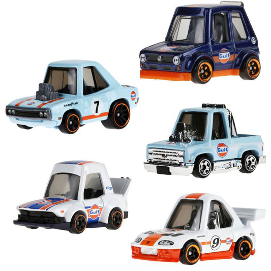 Hot Wheels Tooned Gulf Racing Set Of 5 Collectible Toy Cars (JDY84)