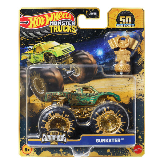 Hot Wheels Monster Trucks 1:64 Gunkster And Bigfoot 50th Anniversary Vehicle (JDV96)