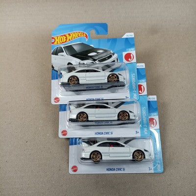 Lot 3x Hot Wheels 2024 Honda Civic Si White J-Imports Short Card