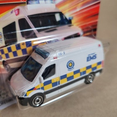 2026 Matchbox Mercedes-Benz Sprinter Ambulance White EMS Short Card