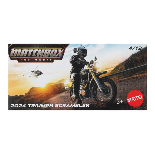 Matchbox Power Grabs 2024 Triumph Scrambler Diecast Toy Motorcycle (DNK70)