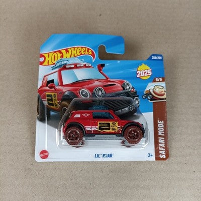 2025 Hot Wheels Lil' Roar Red Mini Cooper Short Card
