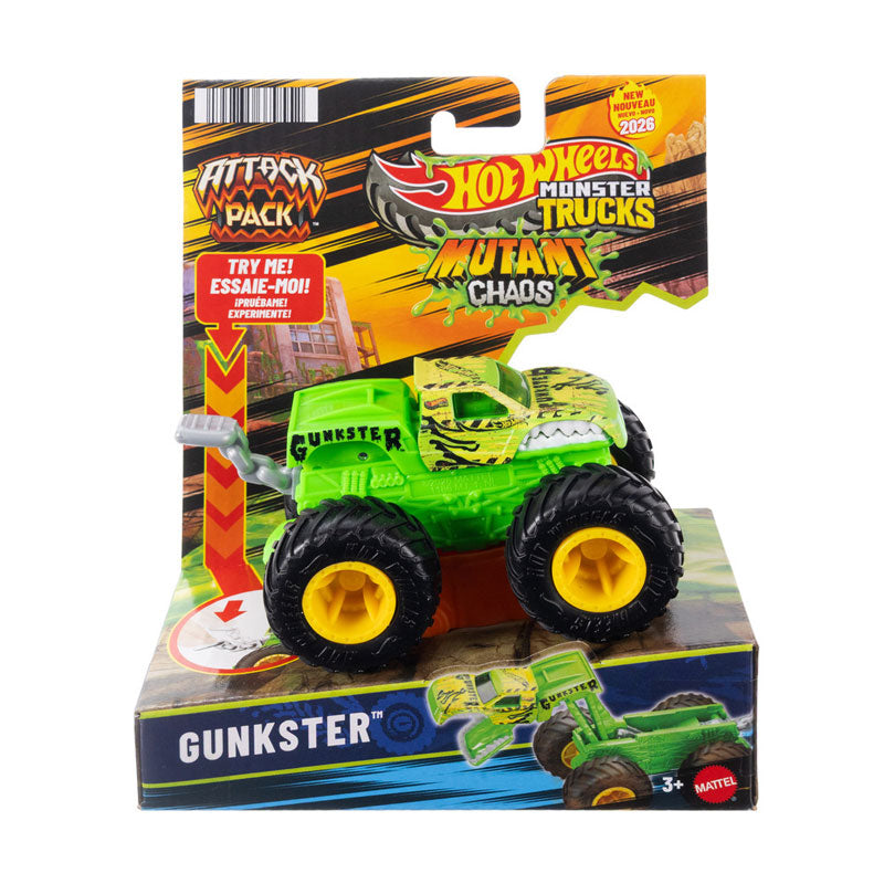 Hot Wheels Monster Trucks Gunkster Attack Pack Vehicle (JMK92)