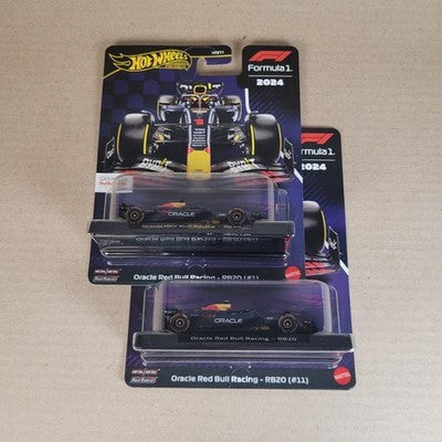 Lot 2x Hot Wheels Premium F1 Oracle Red Bull RB20 (#1) Max (#11) Perez