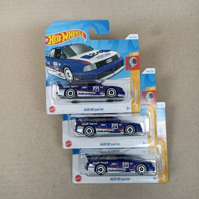 Lot 3x Hot Wheels Audi ‘90 Quattro Short Card #144 HW Turbo Blue 2024