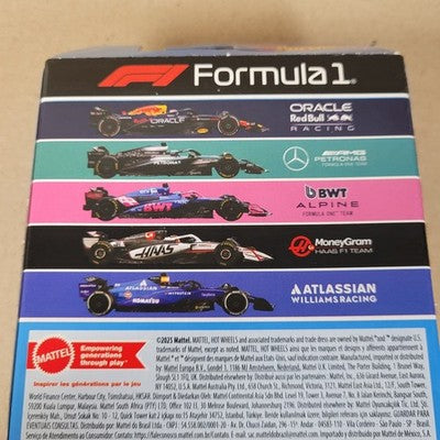 Hot Wheels Formula 2025 5-Pack Set 2026 Red Bull Atlassian Williams AMG