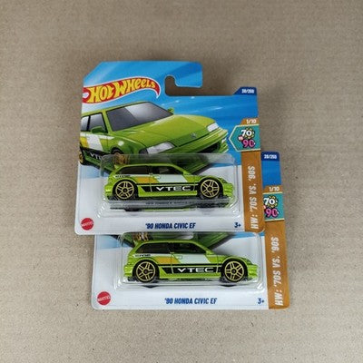 2025 Hot Wheels Set 2x '90 Honda Civic EF Limettengrün Short Card