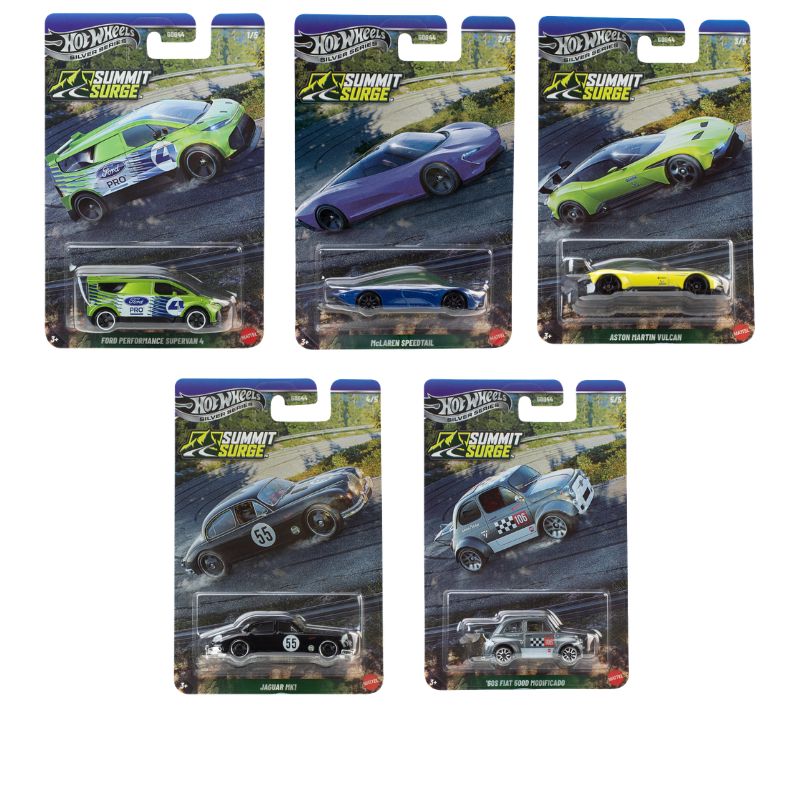 Hot Wheels Silver Series Summit Surge 5 Car Set Collectible Vehicles (JLT22)