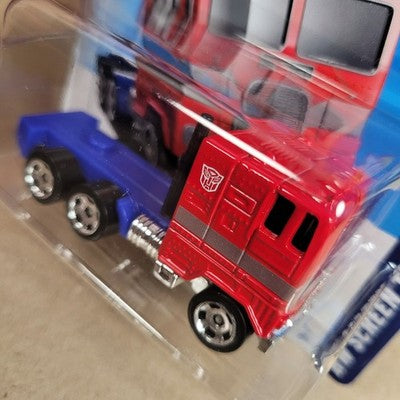 Lot 2x 2025 Hot Wheels Optimus Prime Transformers Red Short Card