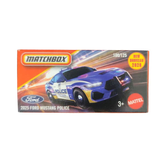 Matchbox Power Grabs 2025 Ford Mustang Police Diecast Toy Car (DNK70)