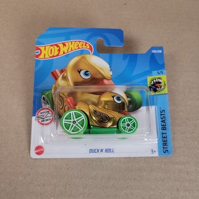 2022 Hot Wheels Duck N Roll Gold HW Street Beasts TH Treasure Hunt Short Card